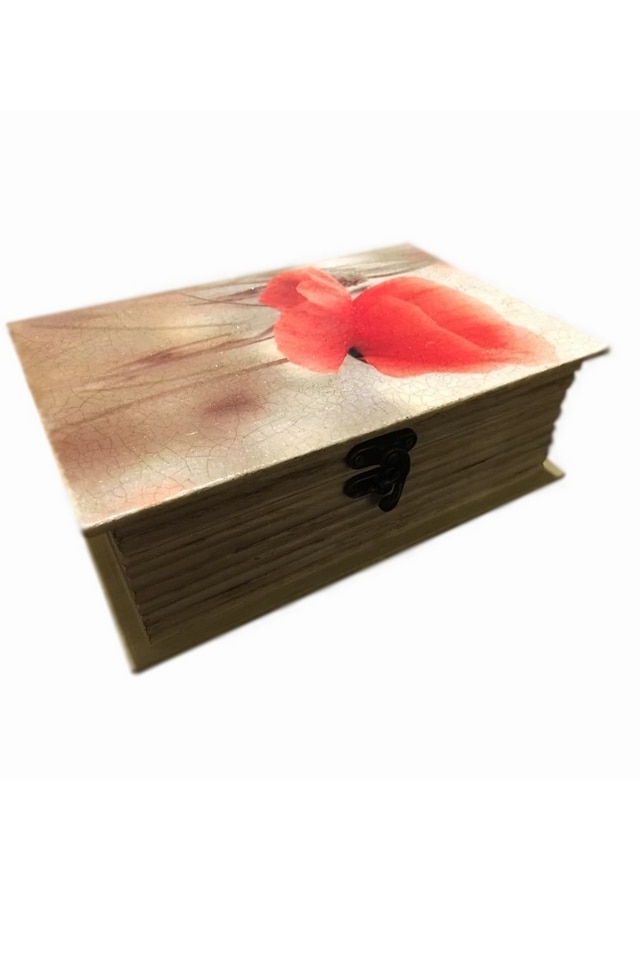 Cutie de bijuterii tip carte decorata manual, Serena, Mac