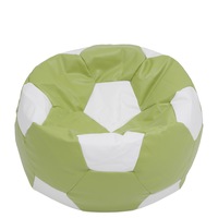Fotoliu Bean Bag Mondo Ball, piele ecologica Verde/Alb