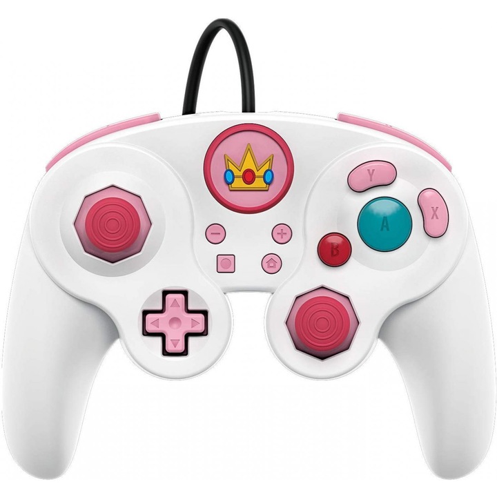Controller cu Fir Nintendo Super Mario Peach Smash Pad Pro Alb pentru Nintendo Switch