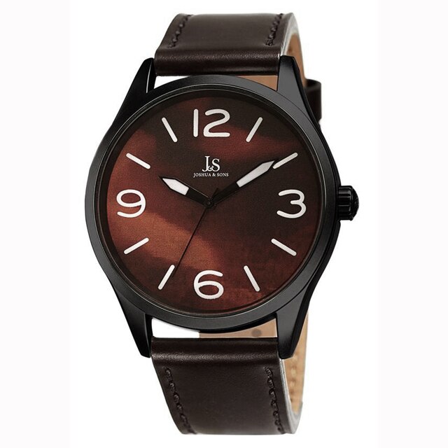 Ceas Joshua and Sons barbati, maro, curea piele