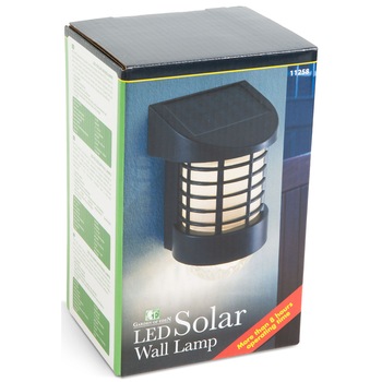 Lampa solara LED de exterior pentru perete Garden of Eden, senzor crepuscular, acumulator 200 mAh, Negru Lampa solara LED de exterior pentru perete Garden of Eden, senzor crepuscular, acumulator 200 mAh, Negru