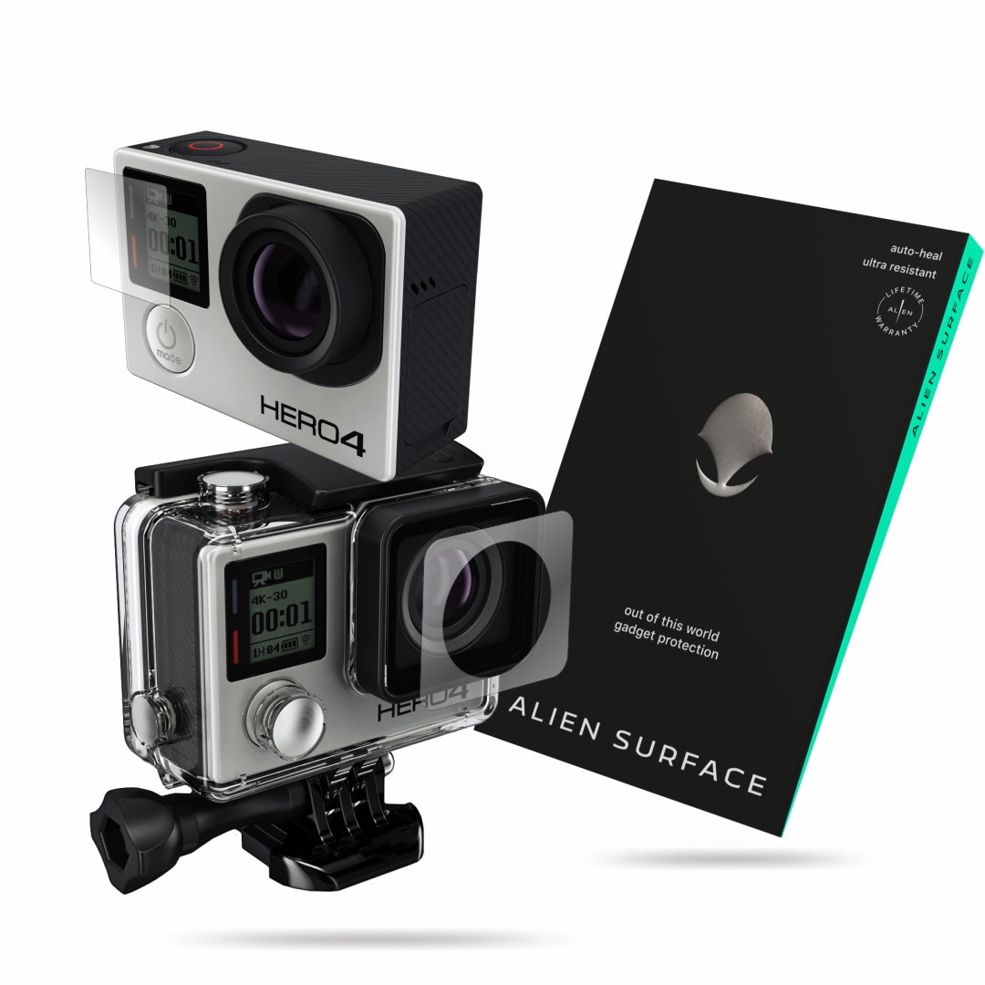 Folie Alien Surface, GoPro Hero 4 Black Edition, protectie ecran 1+1 Rezerva