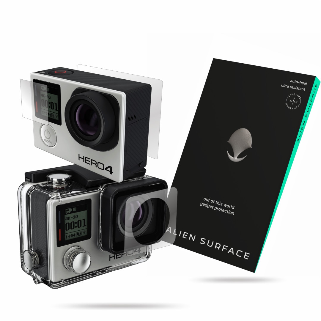 Folie Alien Surface, GoPro Hero 4 Silver Edition, protectie ecran 1+1 Rezerva