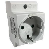 priza schuko modulara pe sina din omega 16a 250v 2pf ip30 45x45 cu protectie copii imagen 0_0_0