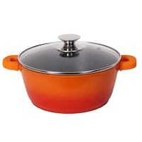 Cratita Bohmann, Diametru 28 cm, Volum 5,8 L, Invelis Marmura, Material Aluminiu Turnat, Design Ergonomic, Portocaliu