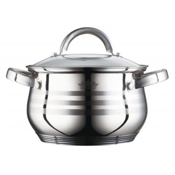 Cratita Peterhof Inox,3.9 Litri,20 cm,fund triplustratificat,capac sticla Cratita Peterhof Inox,3.9 Litri,20 cm,fund triplustratificat,capac sticla