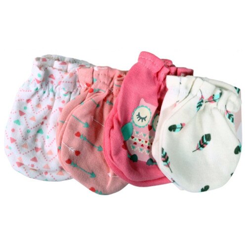 Set Cangaroo 4 Perechi de Manusi pentru Nou Nascuti, Pink