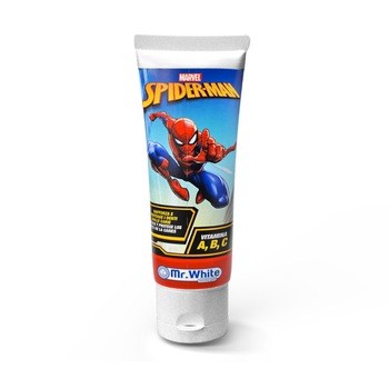 Pasta de dinti Spiderman, Rolly Brush, Mix de fructe, 75 ml Pasta de dinti Spiderman, Rolly Brush, Mix de fructe, 75 ml