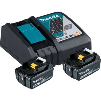 Set 2 acumulatori si incarcator, Makita 197570-9, 18 V Li-Ion, 5 Ah, compatibil cu Makita DPO600Z Set 2 acumulatori si incarcator, Makita 197570-9, 18 V Li-Ion, 5 Ah, compatibil cu Makita DPO600Z