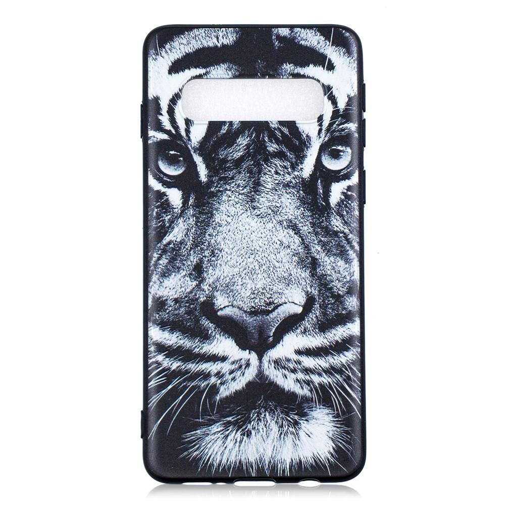 Husa silicon Samsung Galaxy S10 Plus model Tiger, Antisoc, TPU, Viceversa Alb/Negru