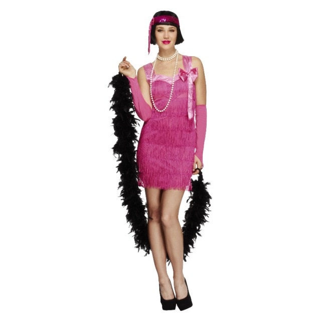 Costum de carnaval, Bruno, Anii 20, roz fuchsia, pentru femei, marimea M