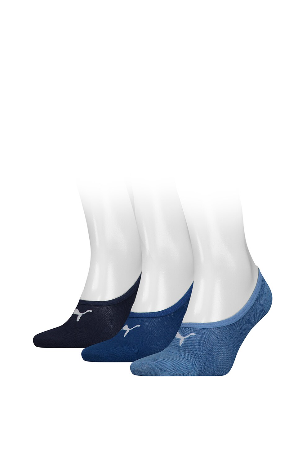 Puma, Set de sosete unisex foarte scurte cu model logo - 3 perechi