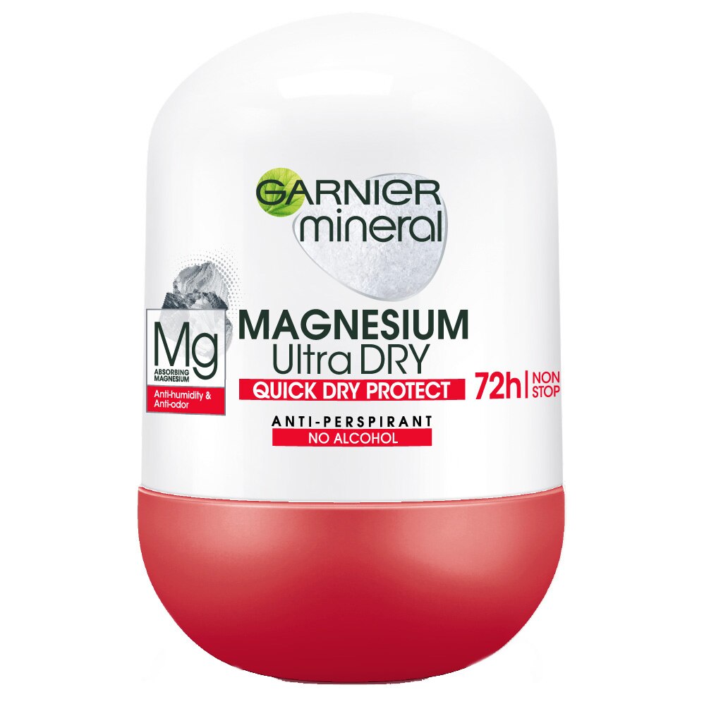 Deodorant roll-on Garnier Mineral Magnesium Ultra Dry, pentru femei, 50 ml