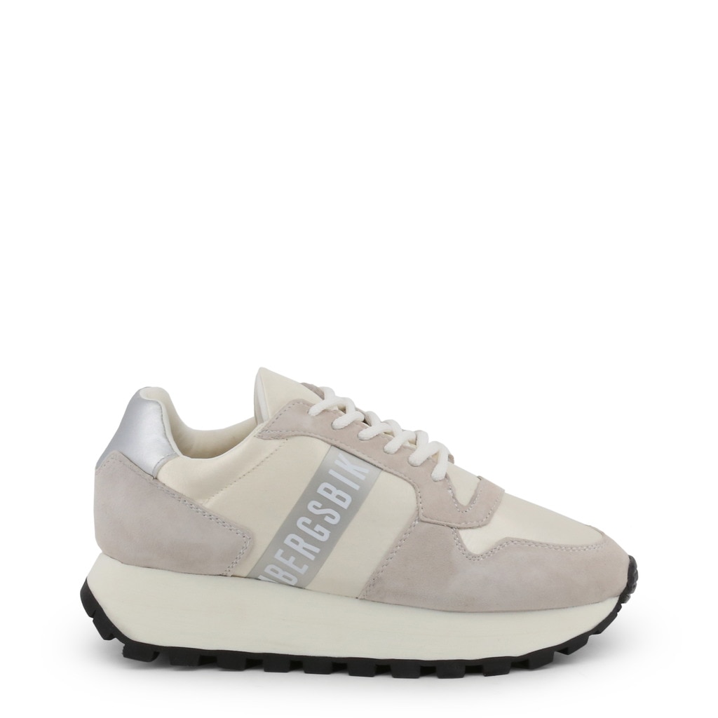 Tenisi Bikkembergs din material textil si piele intoarsa, Alb