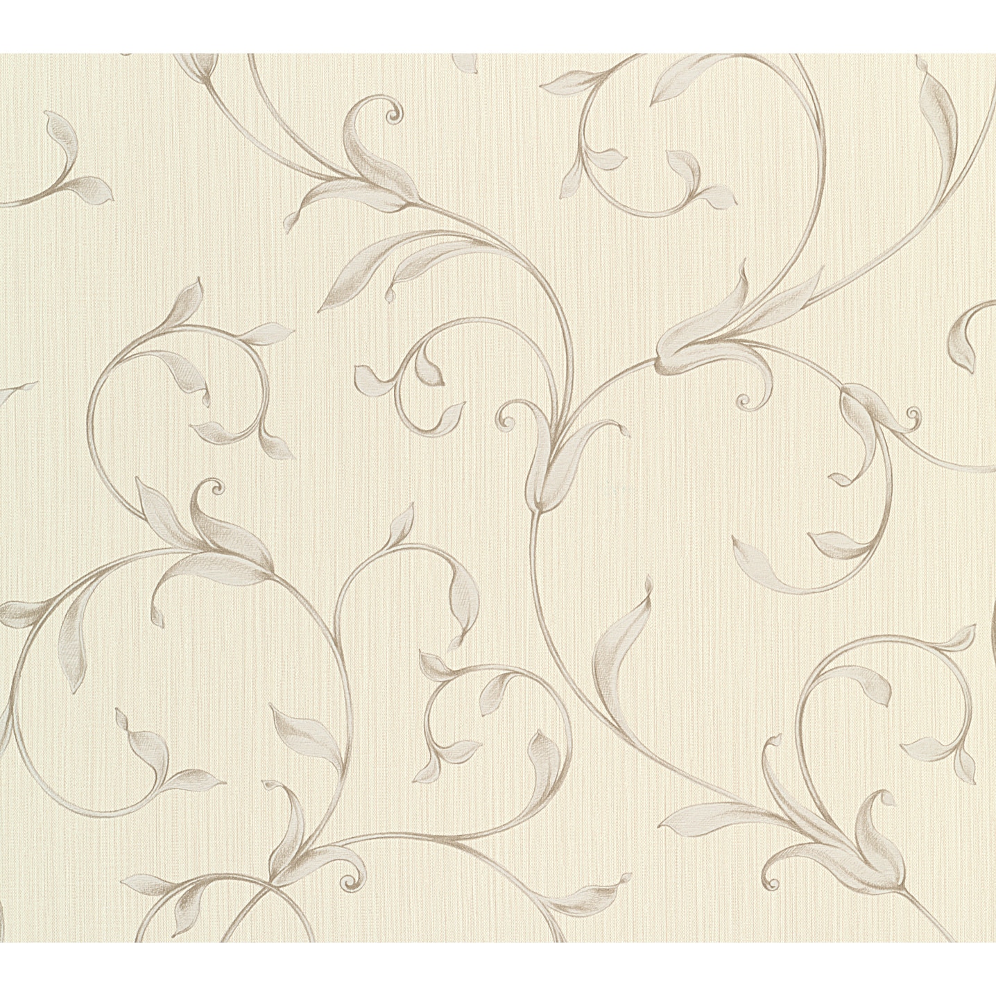 Tapet clasic, model cu frunze, vinil compact, extralavabil, pe suport de hartie 91701 crem 53cm x 10m