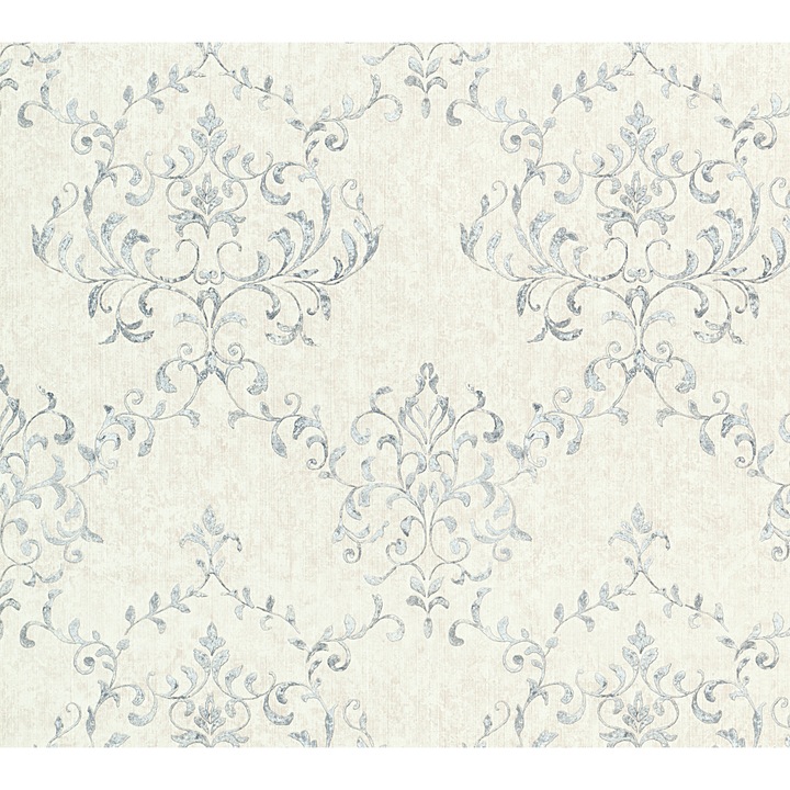 Tapet clasic, model baroc, vinil compact, extralavabil, pe suport de hartie 93004 gri 53cm x 10m