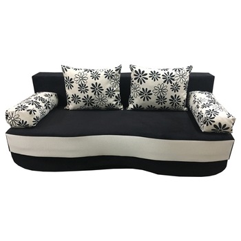 Canapea extensibila Roxy, MobAmbient, Negru, stofa si imitatie de piele, extensie din plasa de arcuri tip relaxa, cu lada de depozitare, 2 perne si 2 cotiere cu imprimeu incluse, 200 x 160 cm Canapea extensibila Roxy, MobAmbient, Negru, stofa si imitatie de piele, extensie din plasa de arcuri tip relaxa, cu lada de depozitare, 2 perne si 2 cotiere cu imprimeu incluse, 200 x 160 cm