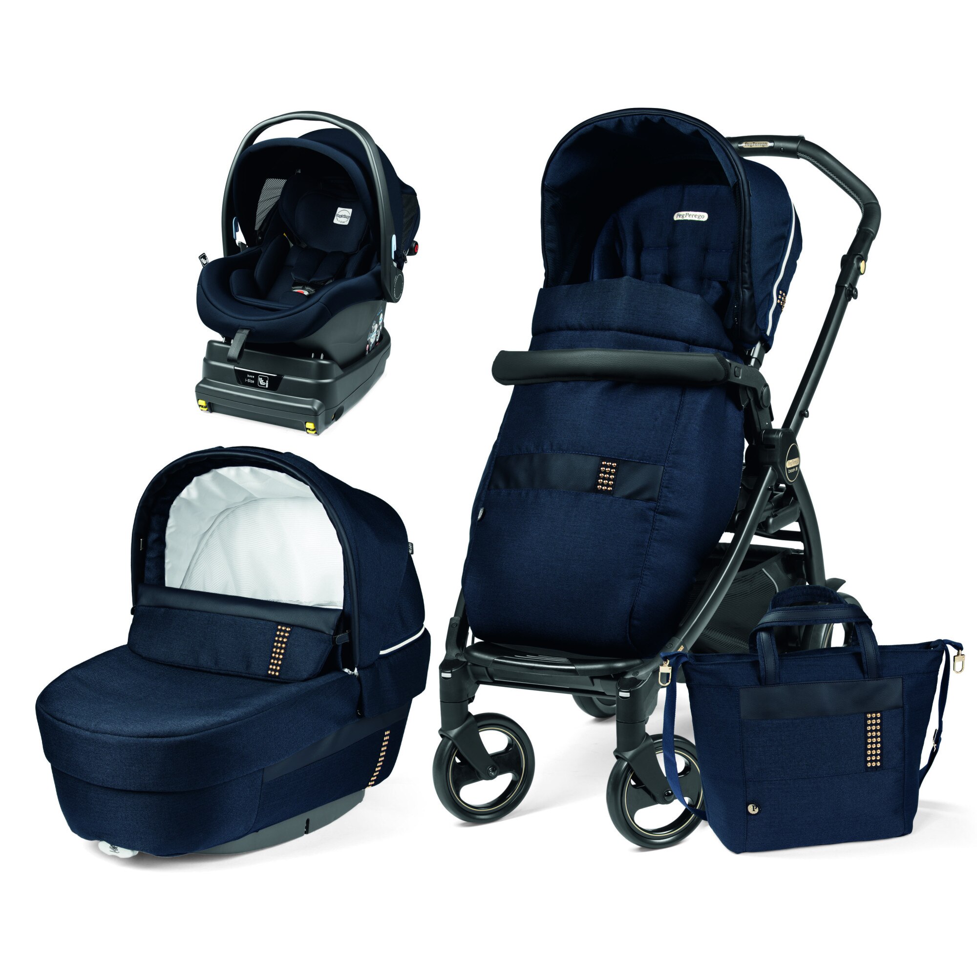 Carucior 3 in 1, Book 51 Rock Navy, Peg Perego, i-Size