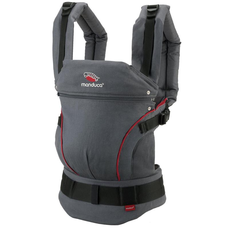 Marsupiu Manduca First HempCotton, pana la 20 kg, 3 pozitii, Gri/Rosu