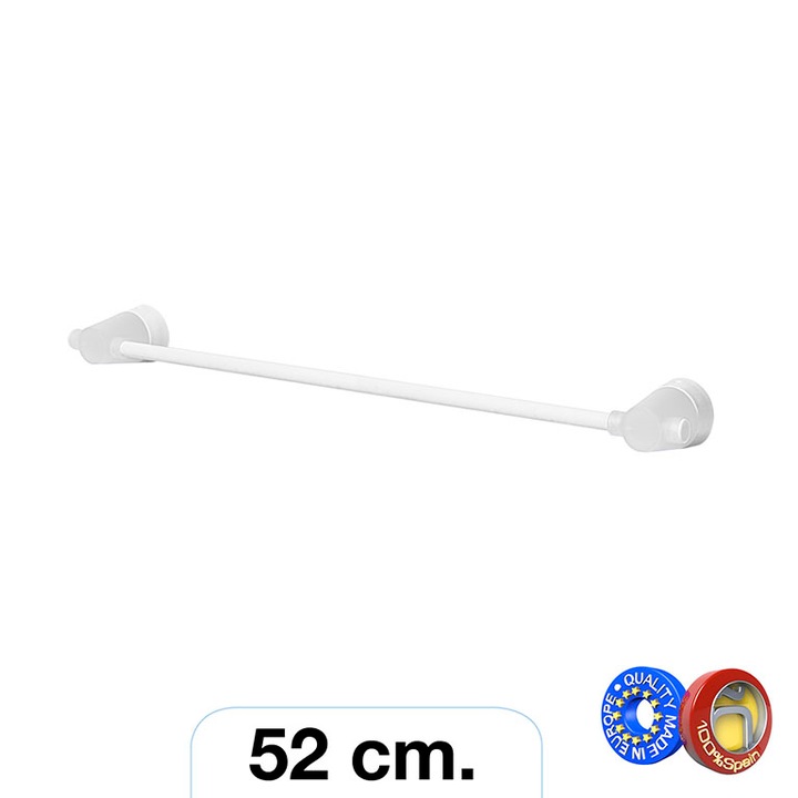 Окачване за хавлии Hogar 52 см., аксесоар за стенен монтаж, цвят бял и прозрачен