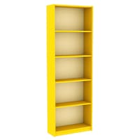 Biblioteca Adore Nurdan, 5 rafturi, Galben, 58x170x23 cm