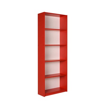 Biblioteca Adore Nurdan, 5 rafturi, Rosu, 58x170x23 cm Biblioteca Adore Nurdan, 5 rafturi, Rosu, 58x170x23 cm
