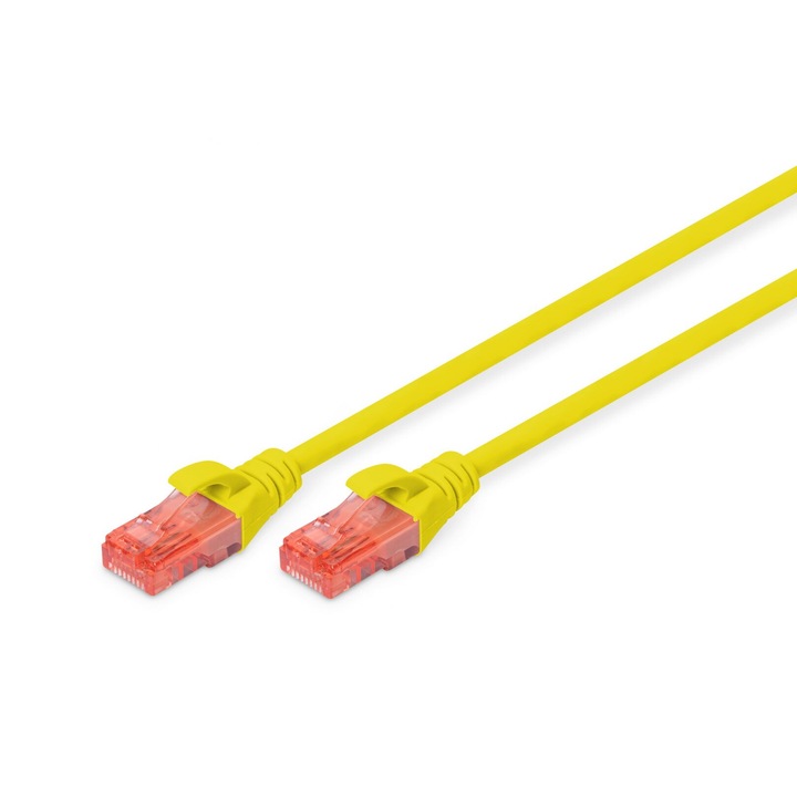 Digitus CAT6 U-UTP Patch Cable 5m Yellow, 150196, Hálózati kábelek