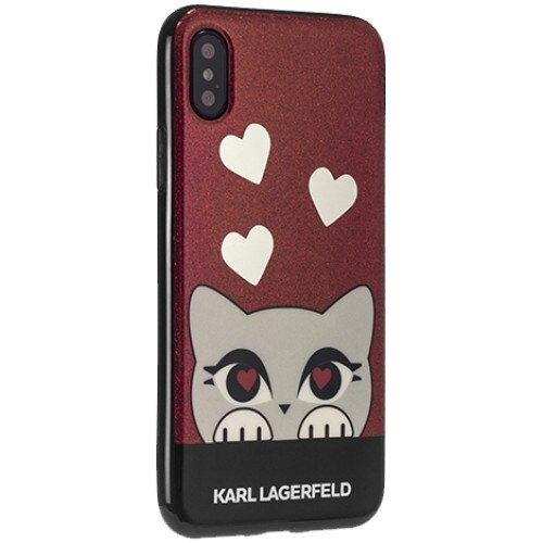 Husa iPhone X / XS KARL LAGERFELD Choupette Valentine Rosie
