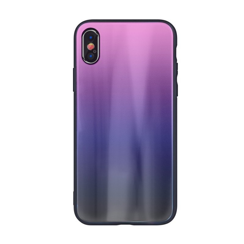 Husa Samsung Galaxy A51 Glass Rainbow pink black
