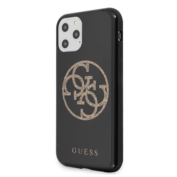 Husa iPhone 11 Pro Max Guess Glitter 4G Circle Logo Black