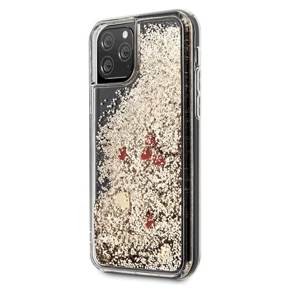 Husa iPhone 11 Pro Max Guess Liquid Glitter Hearts Aurie