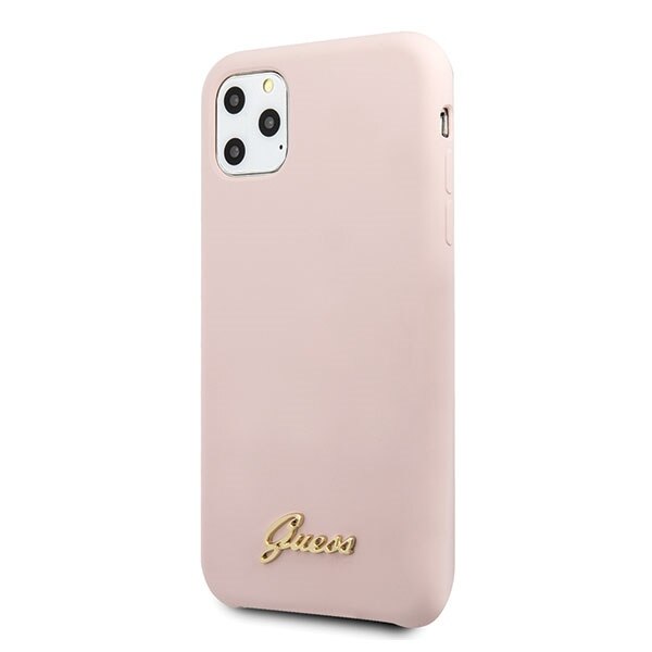 Husa iPhone 11 Pro Max Guess Silicone Vintage Gold Logo Roz