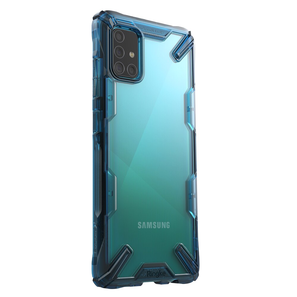 Husa Samsung Galaxy A51 Ringke FUSION X Transparent/Albastru