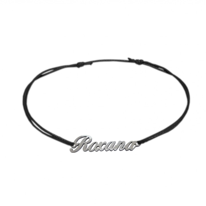 Bratara din snur personalizata cu nume ROXANA din argint reglabila 9464100 Dras