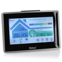 statie meteo controlata radio mebus cu senzor exterior si afisaj tactil colorat higrometru interior digital cu recomandare de ventilatie ideal pentru a evita incaperile umede si mucegaiul imagen 48_0_
0