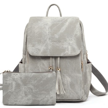 Set Rucsac si portofel de piele, Vicuna Polo Sunrose, Gri Set Rucsac si portofel de piele, Vicuna Polo Sunrose, Gri