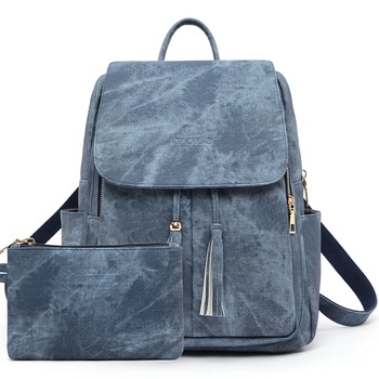 Set Rucsac si portofel de piele, Vicuna Polo Sunrose, Albastru Set Rucsac si portofel de piele, Vicuna Polo Sunrose, Albastru