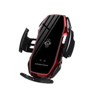 Suport incarcator wireless telefon auto A5S ,Senzor iteligent, Rotatie 360 de grade ,AIX , incarcare rapida 10W, full automatic inductie, Design LUX, culoare ROSU