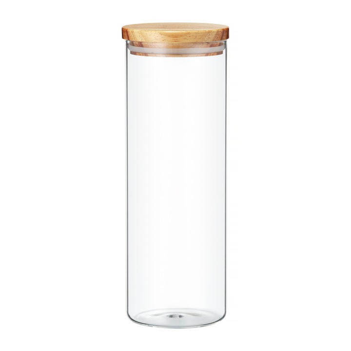 Ambition Nordic 37592 tároló üveg fa tetővel 1,8 l, átlátszó