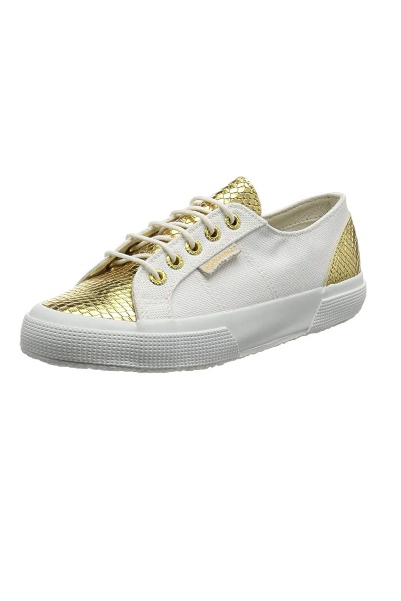 Pantofi sport, SUPERGA, Alb/Auriu, Alb/Auriu