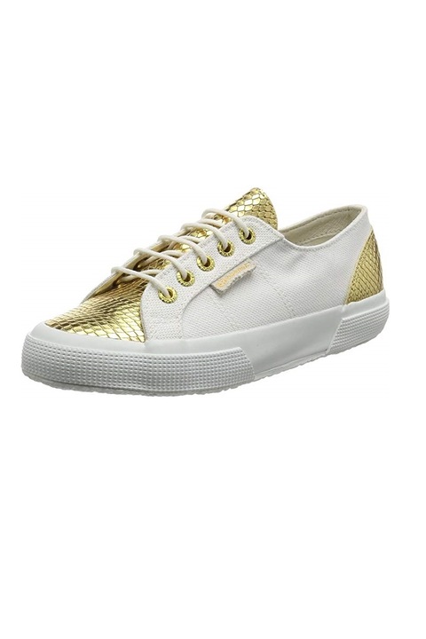 Pantofi sport, SUPERGA, Alb/Auriu, Alb/Auriu