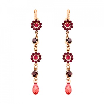 Cercei placati cu Aur roz de 24K, Cristale Swarovski, FireFly by Roxannes - Mariana Jewellery, Rosu 1111/3-2140RG6 Cercei placati cu Aur roz de 24K, Cristale Swarovski, FireFly by Roxannes - Mariana Jewellery, Rosu 1111/3-2140RG6