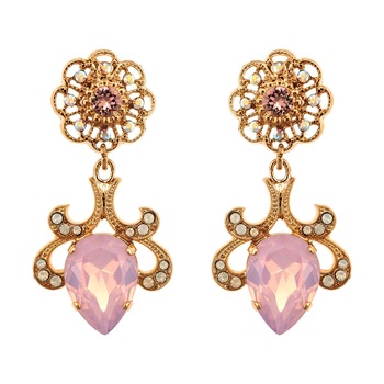 Cercei placati cu Aur roz de 24K, Cristale, Aura by Roxannes - Mariana Jewellery, Alb/Roz 1156/1-1112RG2 Cercei placati cu Aur roz de 24K, Cristale, Aura by Roxannes - Mariana Jewellery, Alb/Roz 1156/1-1112RG2