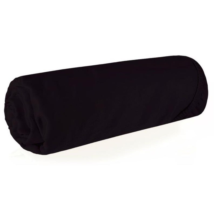 Сатениран чаршаф с ластик, Eurofirany, NOVA, 160x200, Черен