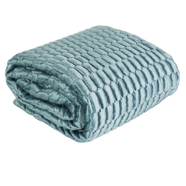 Cuvertura de Pat decorativa, Eurofirany, 200X220, ALLI, Albastru