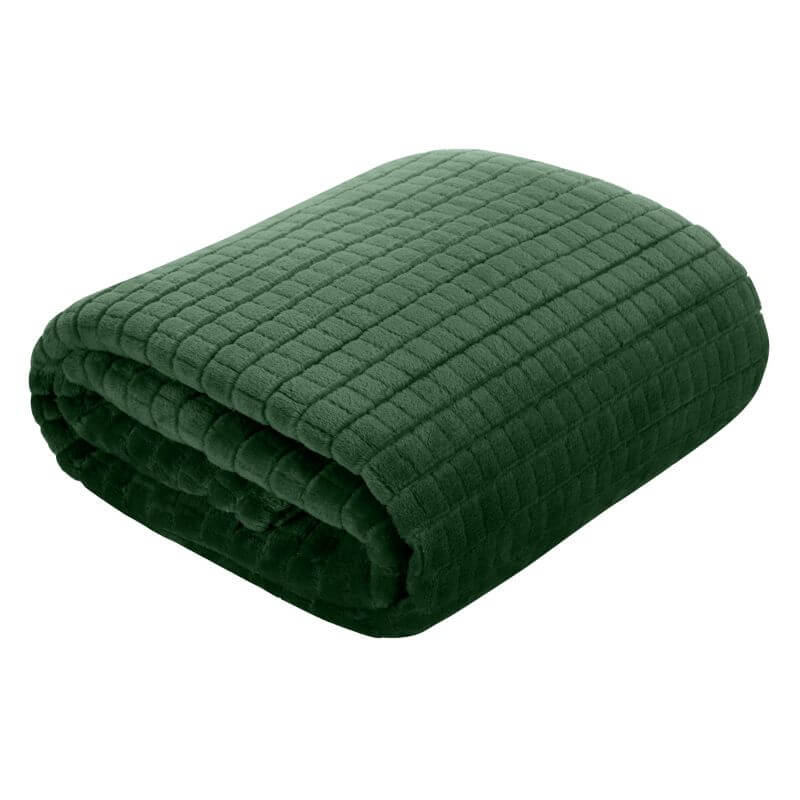 Cuvertura de Pat, Patura pled, Eurofirany, 70x160, CINDY-2, Verde inchis