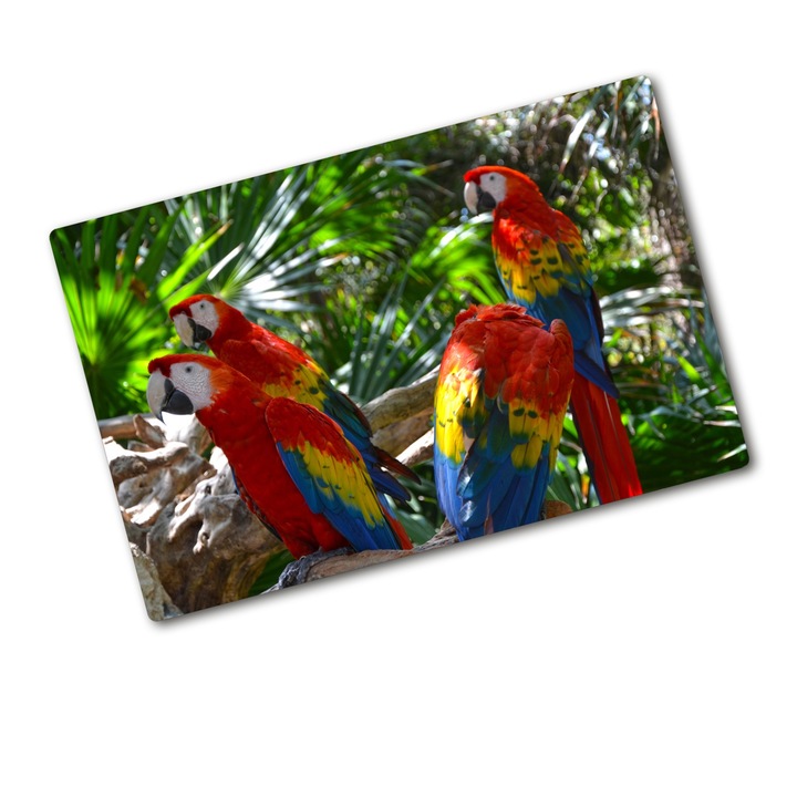 Tocator de bucatarie, Tulup, Macaws papagalii, Multicolor, 80x52 cm, 010010520060000005587