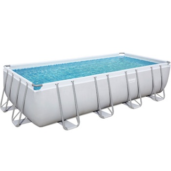 Piscina Bestway, Dreptunghiulara Cadru Metal, Familie Copii Relaxare, 488 x 244 x 122cm, Pompa Filtrare + Scara Piscina Bestway, Dreptunghiulara Cadru Metal, Familie Copii Relaxare, 488 x 244 x 122cm, Pompa Filtrare + Scara