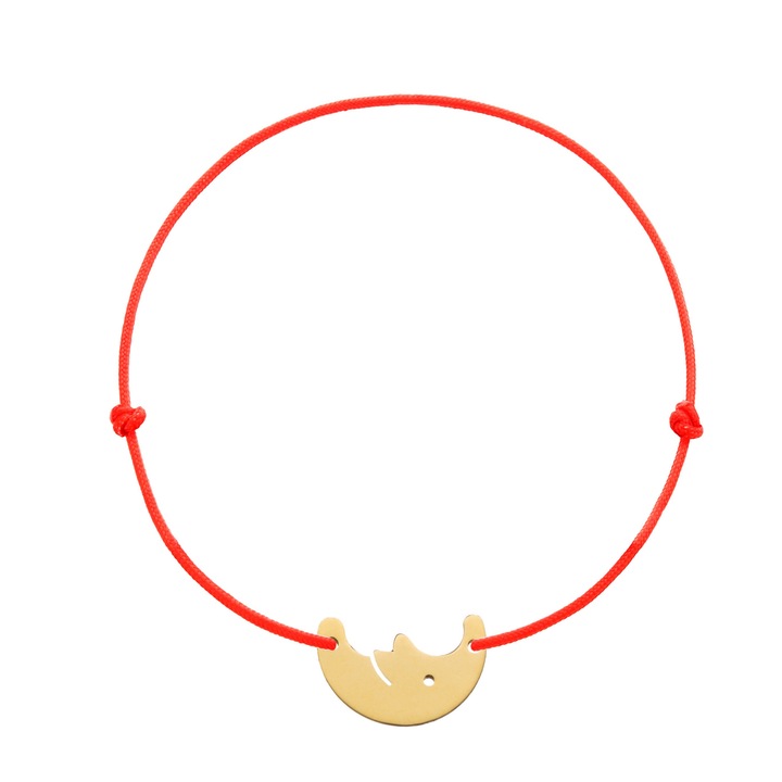 Bratara snur Luna,MS Firefly,Rosu/Auriu,14k