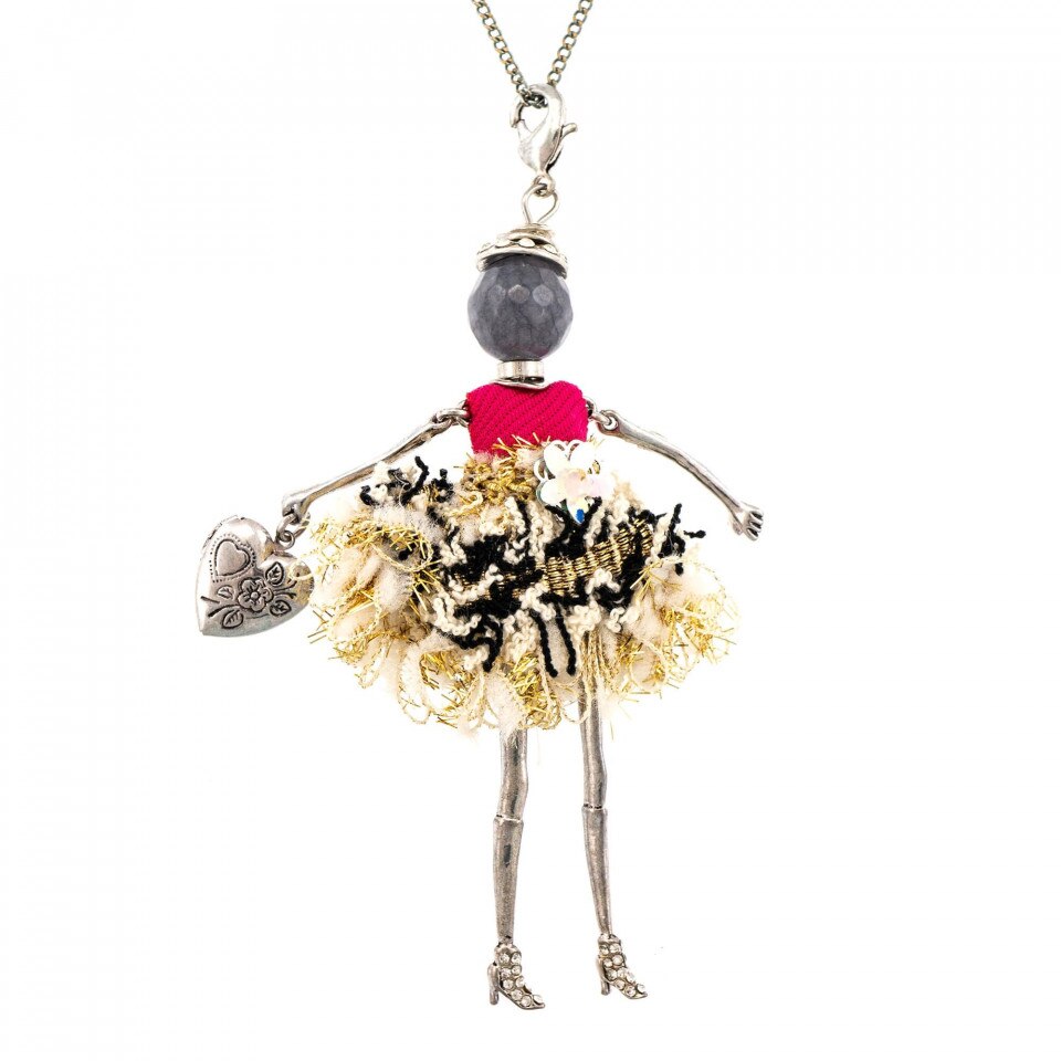 Pandantiv cu lant Bambola in Stile Haga-Lux-Grey, Pret-a-porter Style by Roxannes - Bambole Milanesi, Gri 42321-Grey